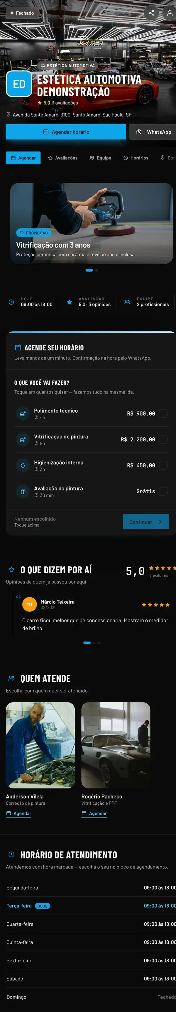 Modelo de página para Estética automotiva: Estética automotiva