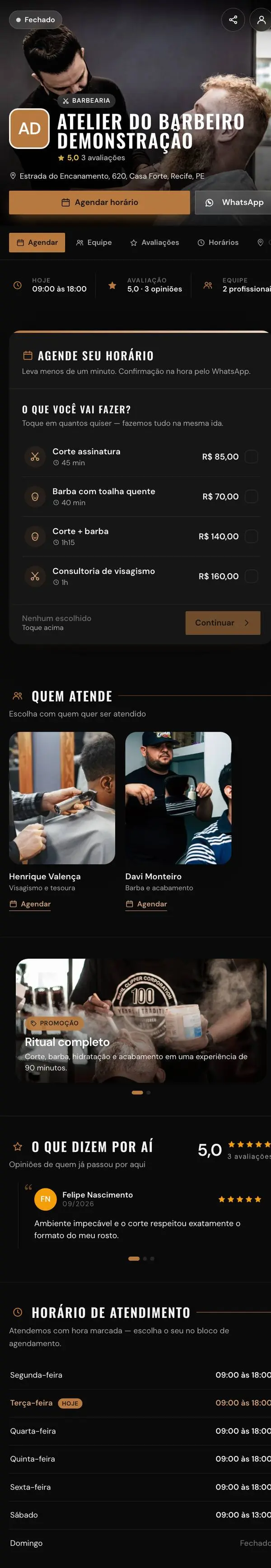 Modelo Barbearia Atelier