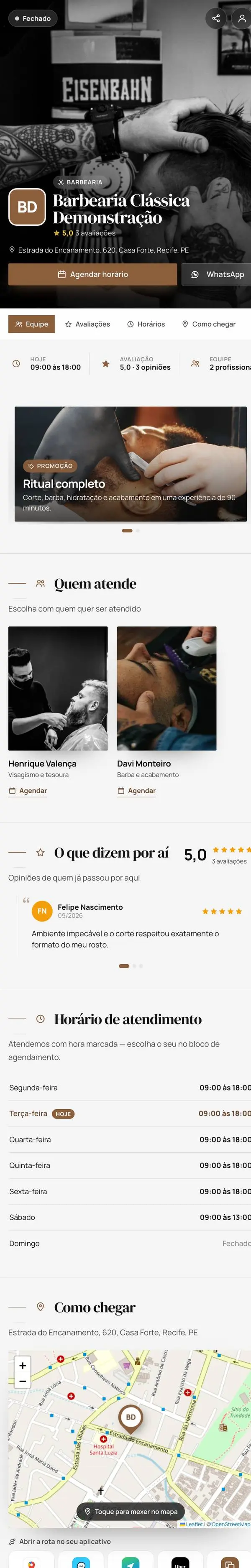 Modelo Barbearia Clássica