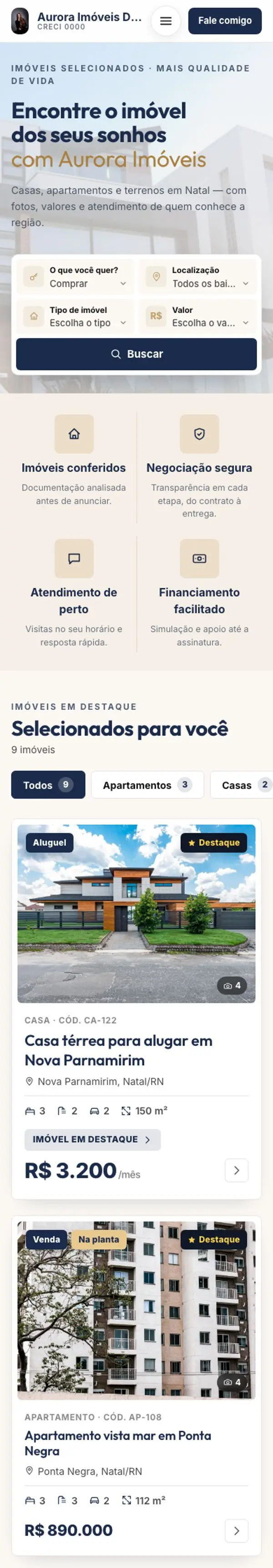 Modelo Imóveis Aurora