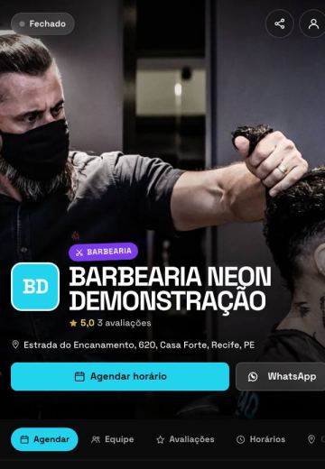 Modelo Barbearia Neon