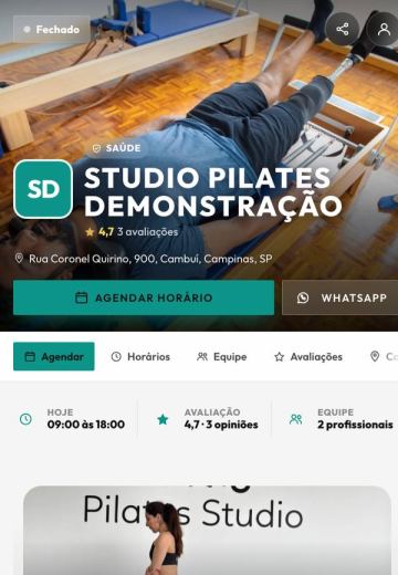 Modelo Pilates e academia