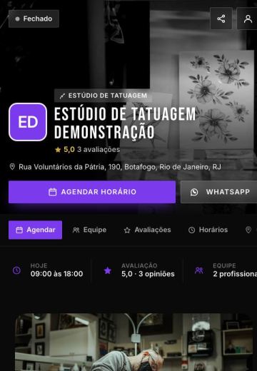 Modelo Estúdio de tatuagem