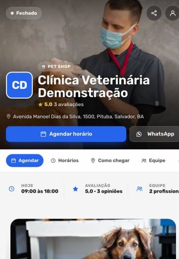 Modelo Clínica veterinária