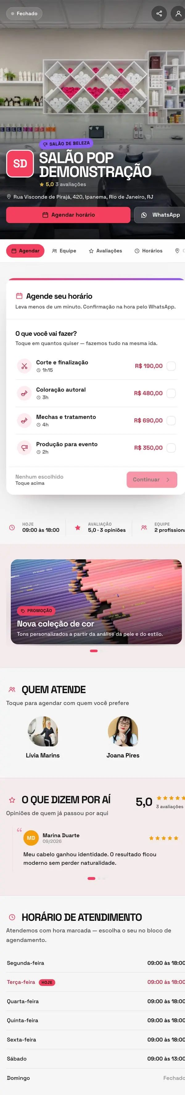 Modelo Salão Pop