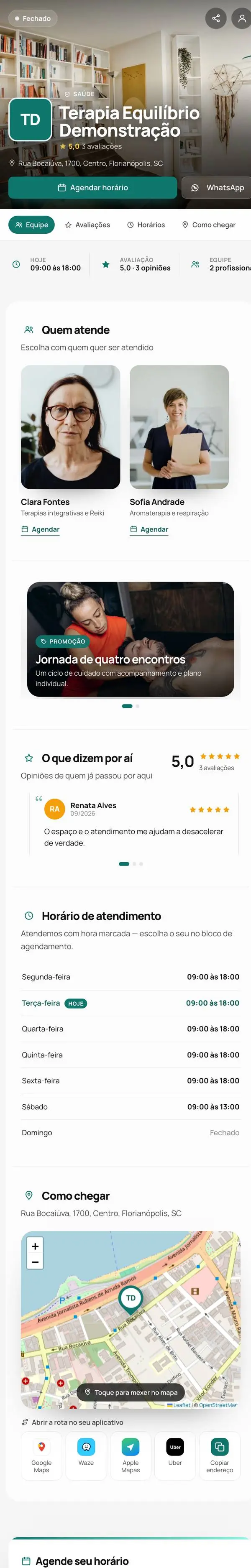 Modelo de página para Nutricionista: Terapia Equilíbrio