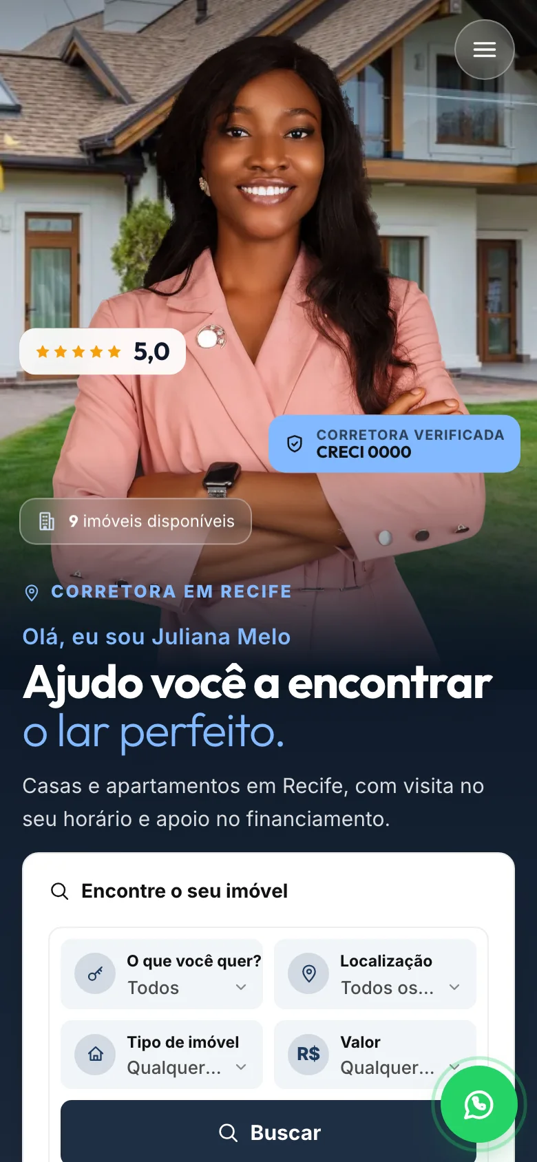 Site de imóveis: modelo Lar