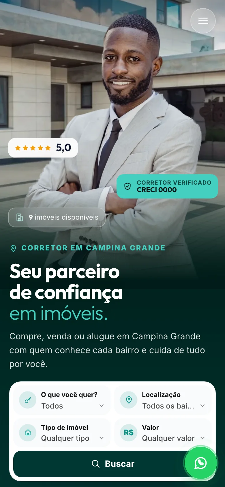 Site de imóveis: modelo Parceiro